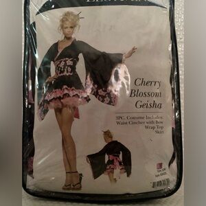 Leg Avenue Cherry Blossom Geisha Costume - Black and Pink